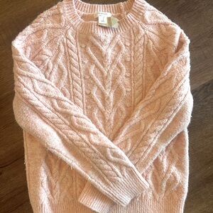 Cozy Pink Cable Knit Sweater